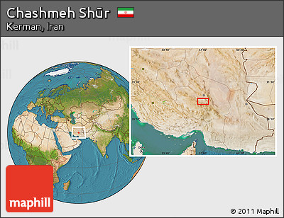 Satellite Location Map of Chashmeh Shūr
