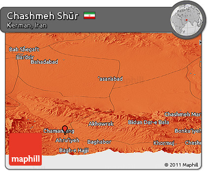 Political Panoramic Map of Chashmeh Shūr