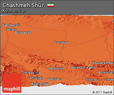 Political Panoramic Map of Chashmeh Shūr