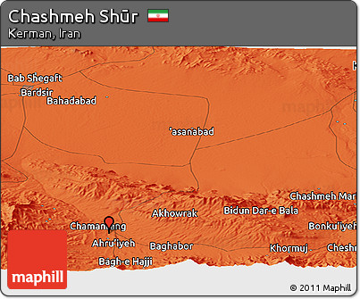 Political Panoramic Map of Chashmeh Shūr