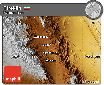 Physical Map of Tīrekān