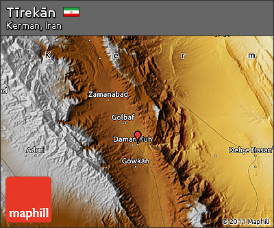 Physical Map of Tīrekān