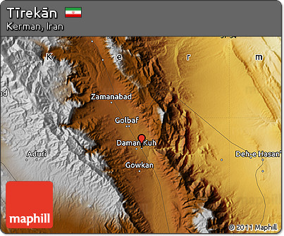 Physical Map of Tīrekān