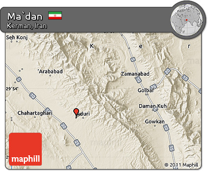 Shaded Relief Map of Ma`dan