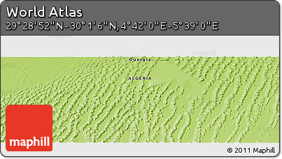 Physical Panoramic Map of the Area around 29° 44' 59" N, 5° 10' 30" E