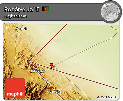 Physical 3D Map of Robāţ-e Ja`lī
