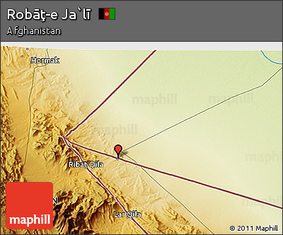 Physical 3D Map of Robāţ-e Ja`lī