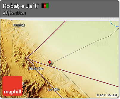 Physical 3D Map of Robāţ-e Ja`lī