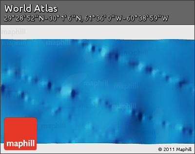 Physical 3D Map of the Area around 29° 44' 59" N, 61° 7' 30" W