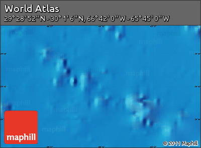 Physical Map of the Area around 29° 44' 59" N, 66° 13' 29" W