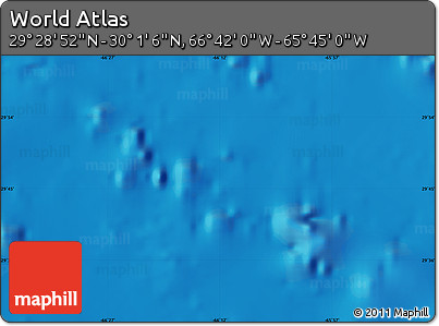Physical Map of the Area around 29° 44' 59" N, 66° 13' 29" W