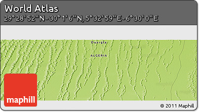 Physical Panoramic Map of the Area around 29° 44' 59" N, 6° 1' 30" E