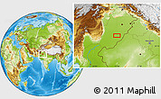 Physical Location Map of the area around 29° 44' 59" N, 72° 19' 29" E