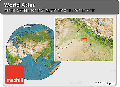 Satellite Location Map of the Area around 29° 44' 59" N, 75° 43' 29" E