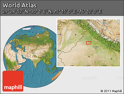Satellite Location Map of the Area around 29° 44' 59" N, 75° 43' 29" E