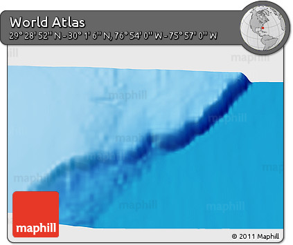 Physical 3D Map of the Area around 29° 44' 59" N, 76° 25' 30" W