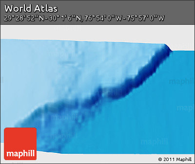 Physical 3D Map of the Area around 29° 44' 59" N, 76° 25' 30" W