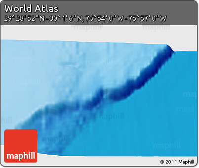 Physical 3D Map of the Area around 29° 44' 59" N, 76° 25' 30" W
