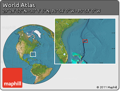 Satellite Location Map of the Area around 29° 44' 59" N, 76° 25' 30" W
