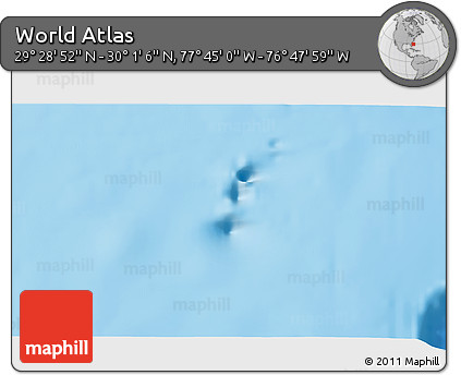 Shaded Relief 3D Map of the Area around 29° 44' 59" N, 77° 16' 30" W