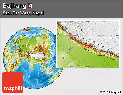 Physical Location Map of Bajhang