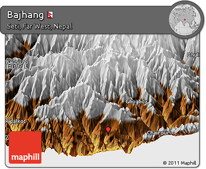 Physical Panoramic Map of Bajhang