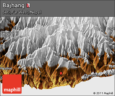 Physical Panoramic Map of Bajhang