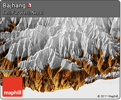 Physical Panoramic Map of Bajhang