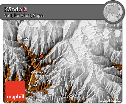 Physical 3D Map of Kāndo