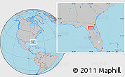 Gray Location Map of the area around 29° 44' 59" N, 82° 22' 30" W