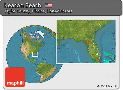 Satellite Location Map of Keaton Beach