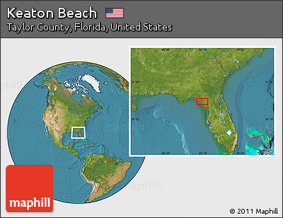Satellite Location Map of Keaton Beach