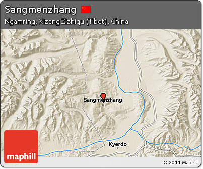 Shaded Relief 3D Map of Sangmenzhang