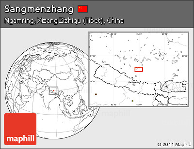 Blank Location Map of Sangmenzhang