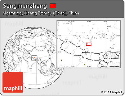 Blank Location Map of Sangmenzhang