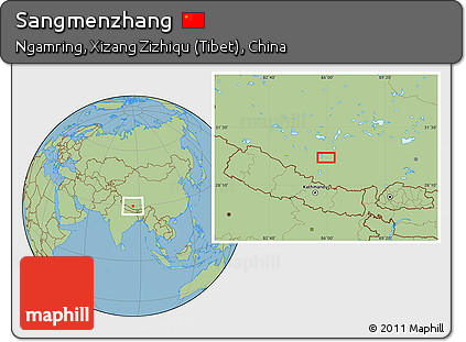 Savanna Style Location Map of Sangmenzhang