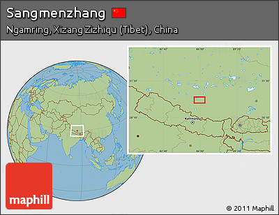 Savanna Style Location Map of Sangmenzhang