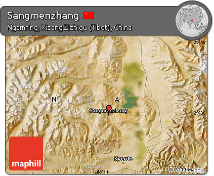 Satellite Map of Sangmenzhang