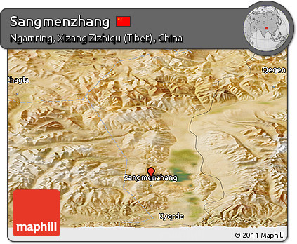 Satellite Panoramic Map of Sangmenzhang