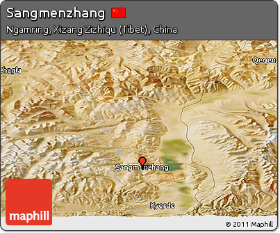 Satellite Panoramic Map of Sangmenzhang