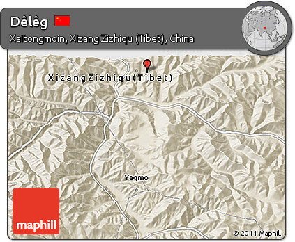 Shaded Relief 3D Map of Dêlêg