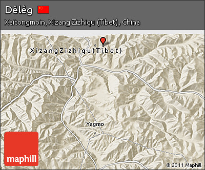 Shaded Relief 3D Map of Dêlêg