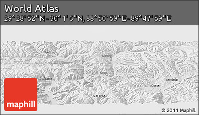 Physical Panoramic Map of the Area around 29° 44' 59" N, 89° 19' 29" E