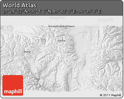 Physical 3D Map of the Area around 29° 44' 59" N, 90° 10' 30" E