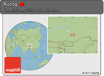 Savanna Style Location Map of Rutog