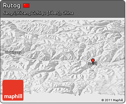 Physical Panoramic Map of Rutog