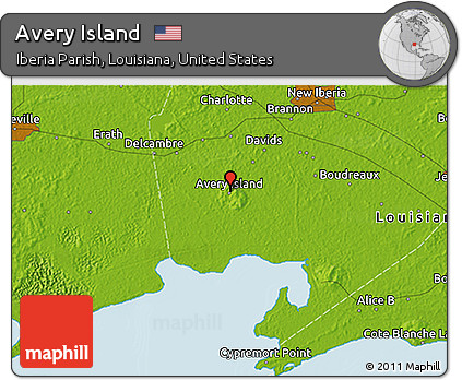 Physical 3D Map of Avery Island
