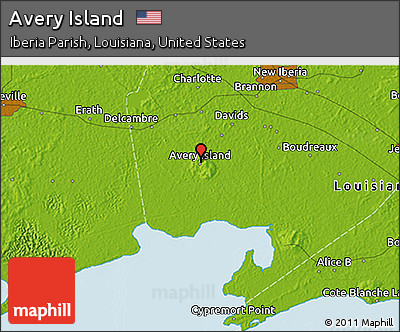 Physical 3D Map of Avery Island