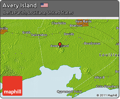 Physical 3D Map of Avery Island
