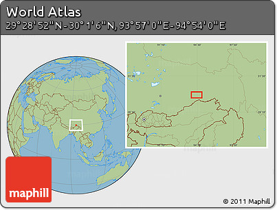 Savanna Style Location Map of the Area around 29° 44' 59" N, 94° 25' 30" E